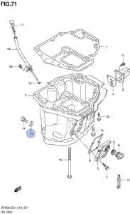 Suzuki Engine Oil Drain gasket DF25 to DF300 09168-12012-000 (click for enlarged image)